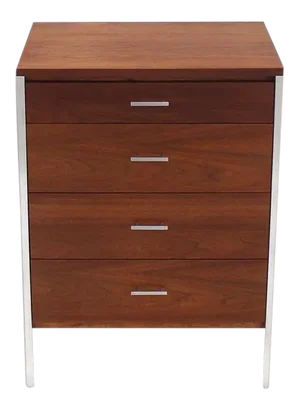 Mid-Century Modern Four Drawers Bachelor Chest