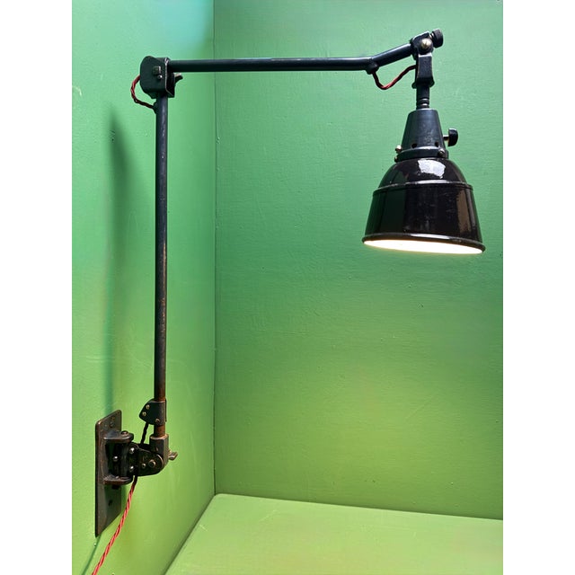 Black Vintage Wall Mounted Task Lamp by Curt Fischer for Midgard, 1930s For Sale - Image 8 of 11