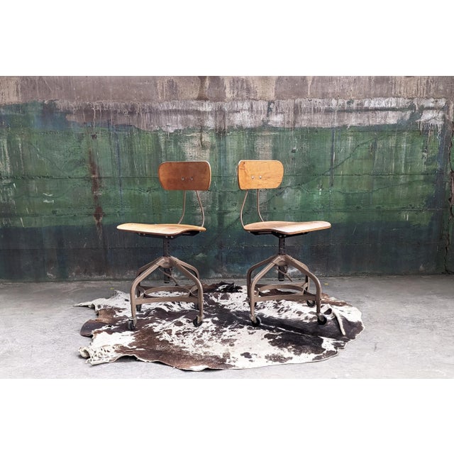 Vintage Adjustable Mid Century Modern Bentwood and Metal Chairs, 1960's - A Pair For Sale - Image 12 of 12