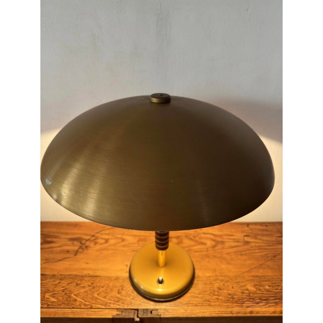 Metal Gold Table Lamp by SBF Sächsische Bronzewarenfabrik, 1940s For Sale - Image 7 of 11