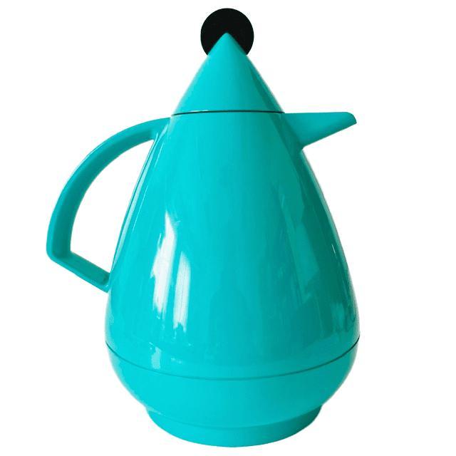 Black Vintage Postmodern Thermos Kan Turquoise Kunststof Leifheit 1980s For Sale - Image 8 of 8