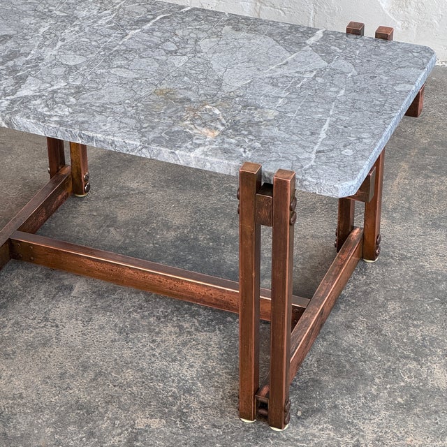 Mid-Century Modern Brass and Marble Coffee Table, 1960 For Sale - Image 10 of 12