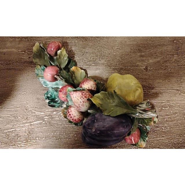 Early 20th Century Vintage Italian Majolica Fruit Spray Hand Made For Sale - Image 5 of 5