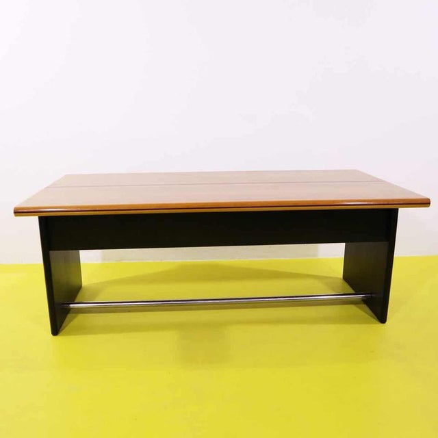 Vintage Desk with Wooden Top and Black Lacquered Sides For Sale - Image 11 of 11
