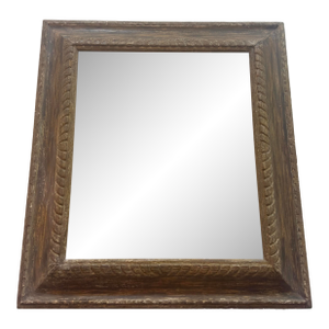 French 19th C Oak Frame/ Mirror With New Glass