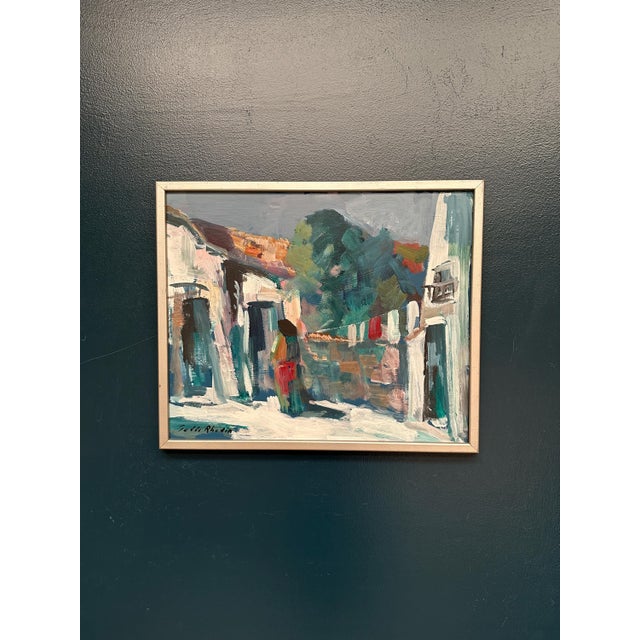 Tedde Rhodin, Spanish Houses, 1950s, Oil Painting on Panel, Framed For Sale - Image 15 of 17