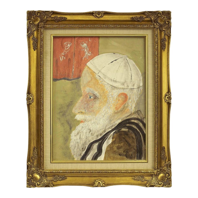 Unknown, Elderly Rabbi 20th Century Judaica Portrait For Sale