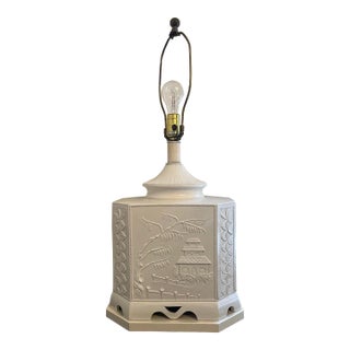 Antique Porcelain Tea Box Lamp For Sale