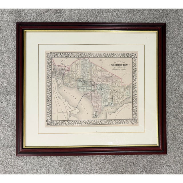 Late 19th Century Late 19th Century S. Augustus Mitchell - Plan of the City of Washington, Hand-Colored Engraved Map For Sale - Image 5 of 6