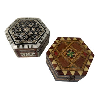 Moorish Wood Inland Box, Pair For Sale