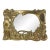 Brass Floral Motif Tabletop Vanity Mirror** For Sale
