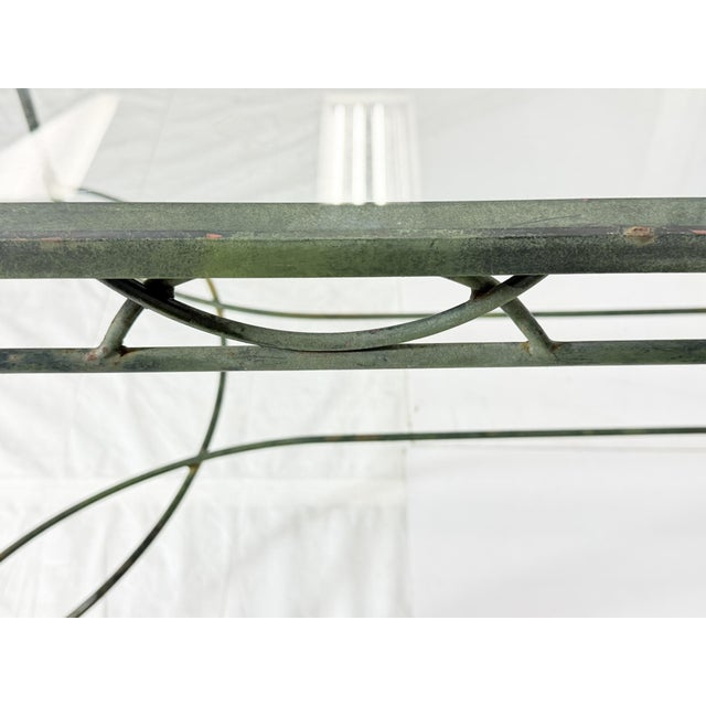 1970s Mario Papperzini for Salterini Wrought Iron Patio Dining Table With Glass Top For Sale - Image 14 of 18