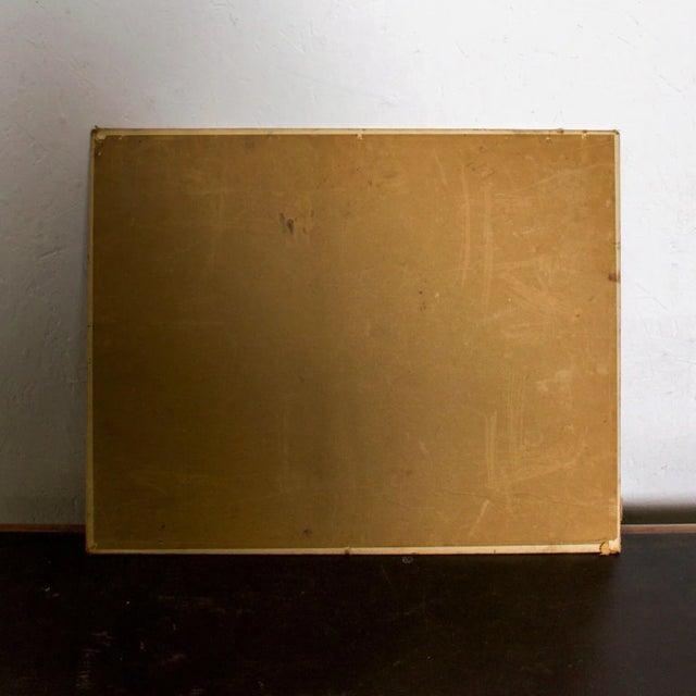 Textile Organic Art Form Modern Abstract Oil on Board Painting 1980s For Sale - Image 7 of 8