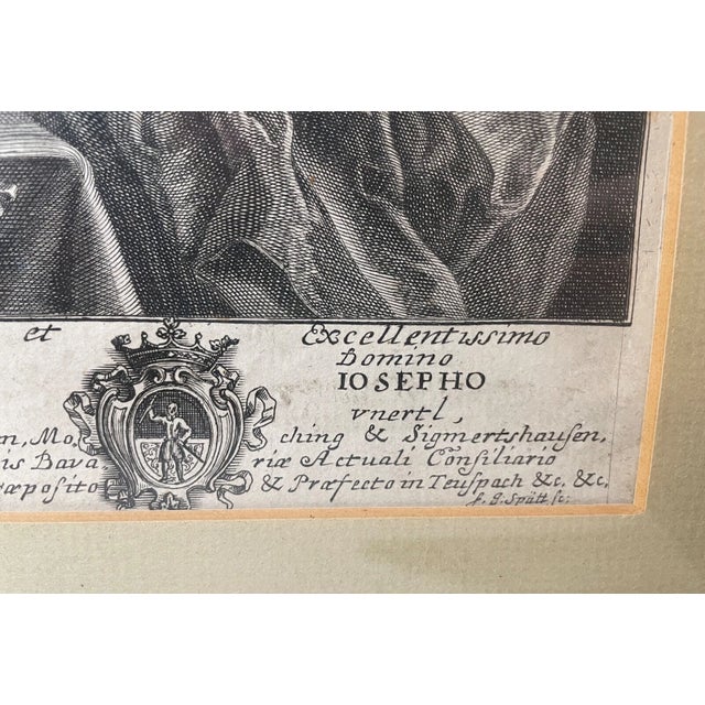 Rare Antique 1600's Original Franz Joseph Unerti Copper Engraving Print Etching For Sale - Image 11 of 12