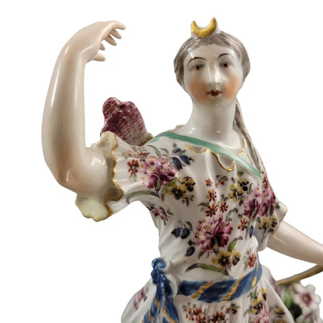 Porcelain Figure of Diana with a Hunting Dog from Derby, 1760s For Sale - Image 10 of 14