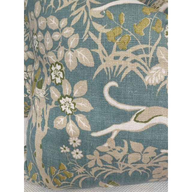 Custom pair of 22" pillows covered in Lee Jofa "Mille Fleur Print". These pillows are self welted, have tapered corners to...