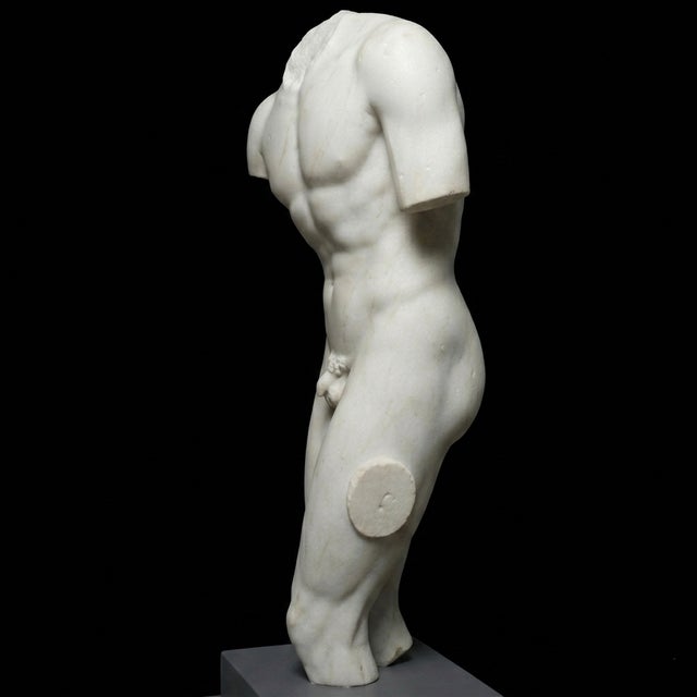 The Valentini Torso – Classical Marble Male Sculpture For Sale - Image 4 of 4