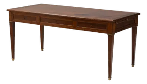 Antique Writing Table with Leather Top, 1900