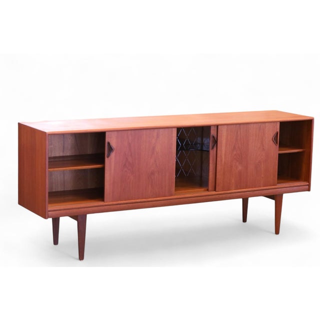Wood Danish Teak Sideboard with Bar and Sliding Doors from Gern, 1960s For Sale - Image 7 of 18