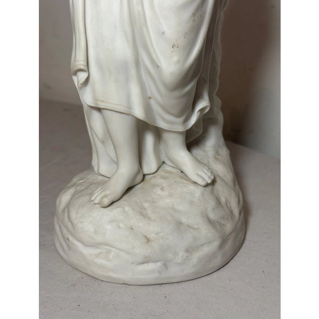 Large Antique 19th Century Parian Porcelain Lady European Figural Statue Figure For Sale - Image 12 of 13