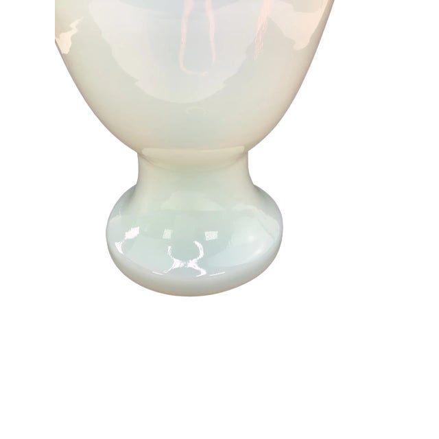 Large French White Opaline Glass Vase For Sale - Image 4 of 8