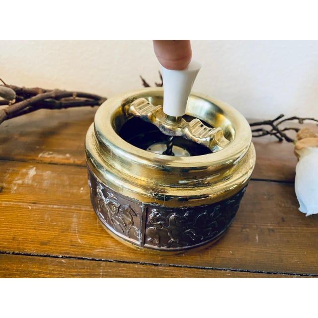 Vintage Rotary Ashtray, Cigarette Dispenser and Lighter with Brass