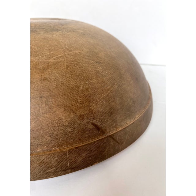Antique Late 1800s Turned Wood Mixing Dough Bowl For Sale - Image 9 of 12