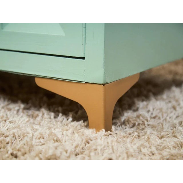 Wood Chocolate Mint Hollywood Regency Dresser For Sale - Image 7 of 12