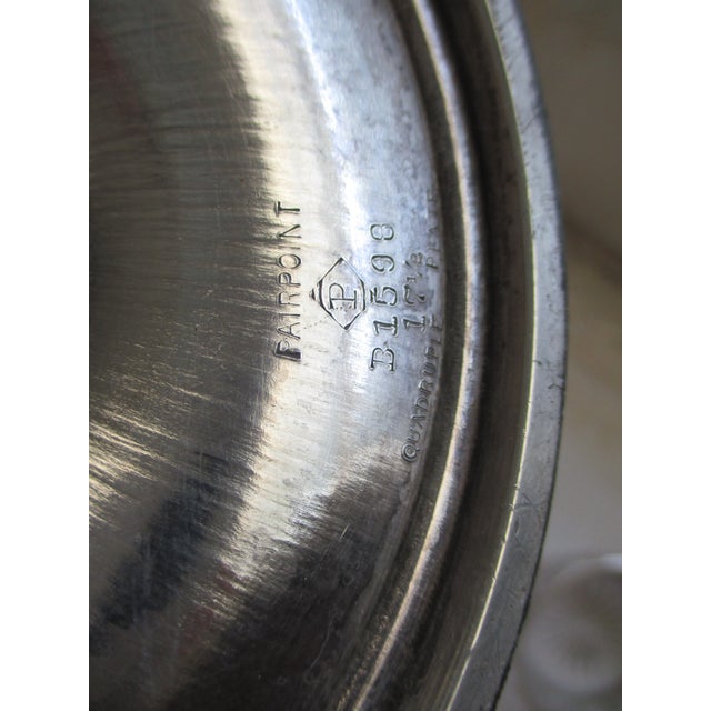 Antique Art Nouveau Pairpoint Ornate Sliverplate Flower Basket With Wire Frog Top For Sale - Image 10 of 11