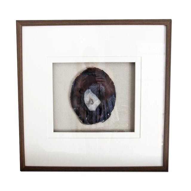 Contemporary Large Natural Agate With Driftwood Frame For Sale - Image 4 of 4