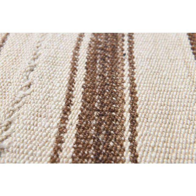 Beige 1970s Vintage Handmade Wool Cotton Turkish Beige Runner Rug For Sale - Image 8 of 11