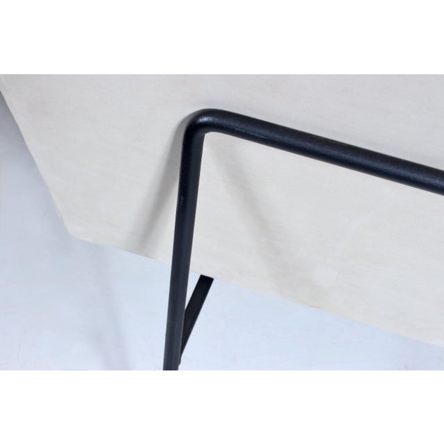 Mid 20th Century Milo Baughman for Pacific Iron Style Suede and Iron Settee For Sale - Image 14 of 18