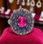 Ruby Red Bochic “Orient” Vintage Natural Ruby & Multi Sapphire Ring Set In 18K Gold & Silver For Sale - Image 8 of 8