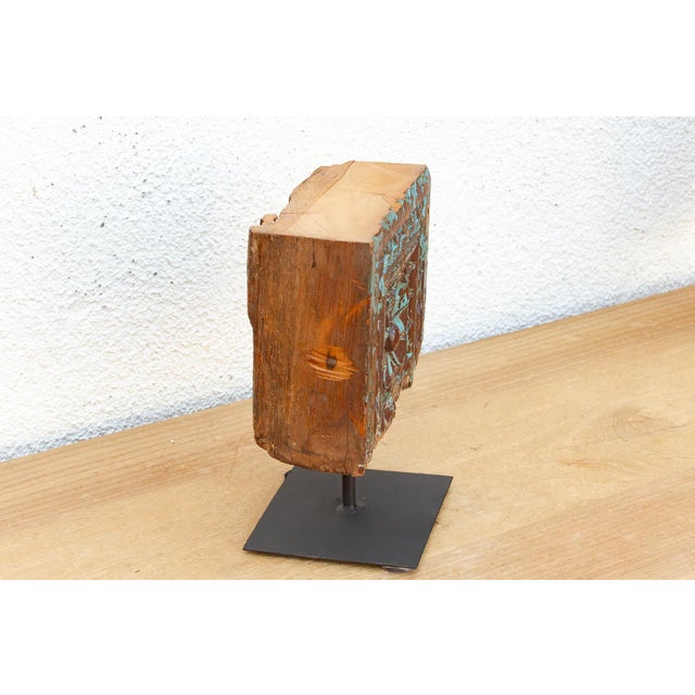 19th Century Small Rosette Antique Beam Sculpture For Sale - Image 5 of 7