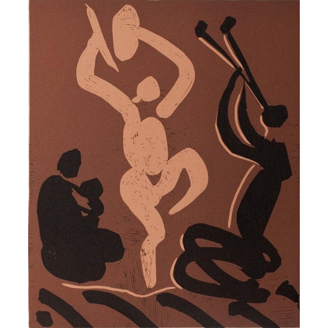 Pablo Picasso (1881-1973) (after) Dancers and Musicians Color linocut On wove paper, 26 x 32 cm (approx. 10 x 13 inches)...