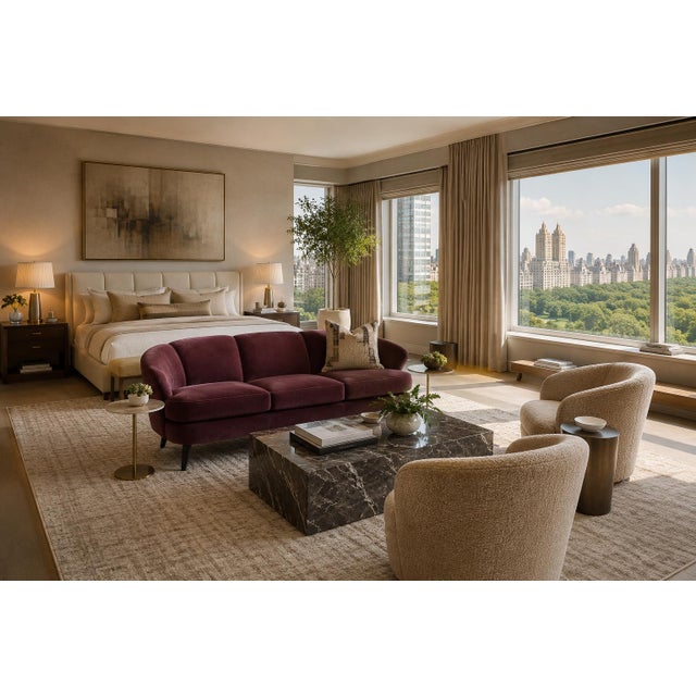 “Concha” Sofa in Plum Mohair Velvet, Joaquim Tenreiro, Brazil, 1960s For Sale In New York - Image 6 of 14