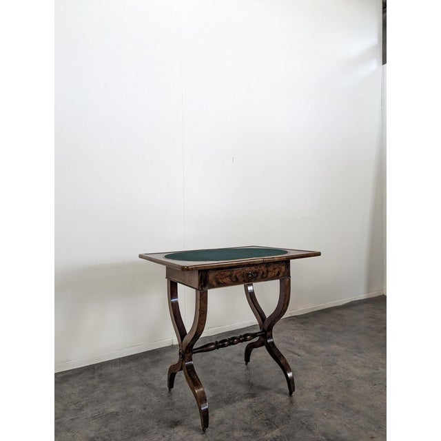 Restoration Game Table in Flamed Mahogany For Sale - Image 5 of 7
