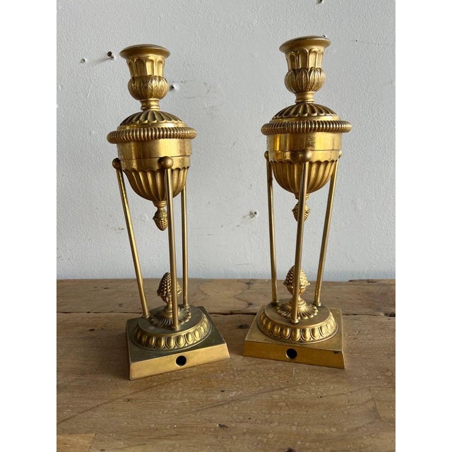 Early 20th Century Bronze Candle Holders For Sale - Image 9 of 11