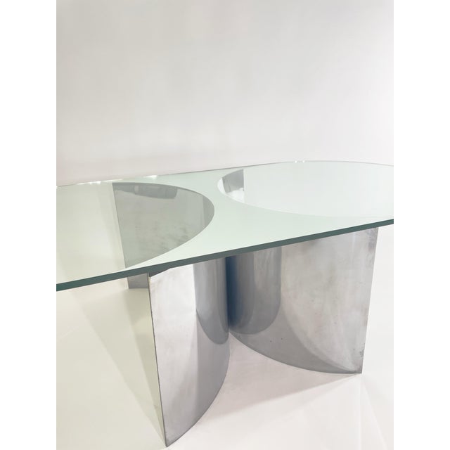1970s Jorn Chrome-Plated Steel & Silvered Crystal Coffee Table Mod. 3102 by Giuseppe Raimondi for Cristal Art, Italy, 1970s For Sale - Image 5 of 14