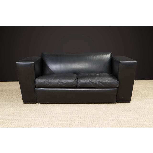 Paul Frankl Attributed 'Speed' Art Deco Living Room Suite in Black Leather, circa 1930s - Set of 4 For Sale - Image 11 of 12