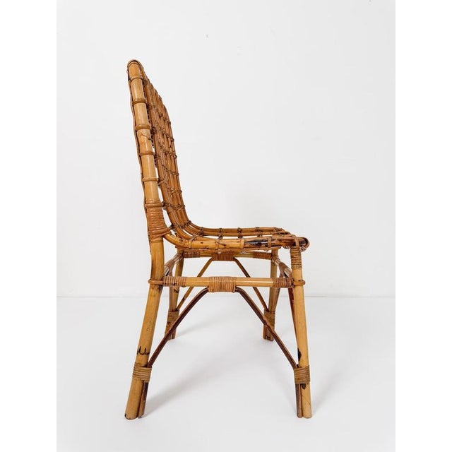 Mid-Century Modern Italian Bamboo, Cane and Rattan Dining Chairs, 1960s, Set of 4 For Sale - Image 17 of 18