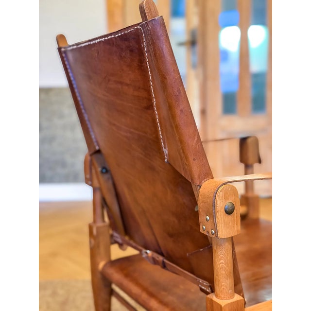 Safari Lounge Chair in Oak and Cognac Leather by Wilhelm Kienzle for Kaare Klint, 1950s For Sale - Image 14 of 18