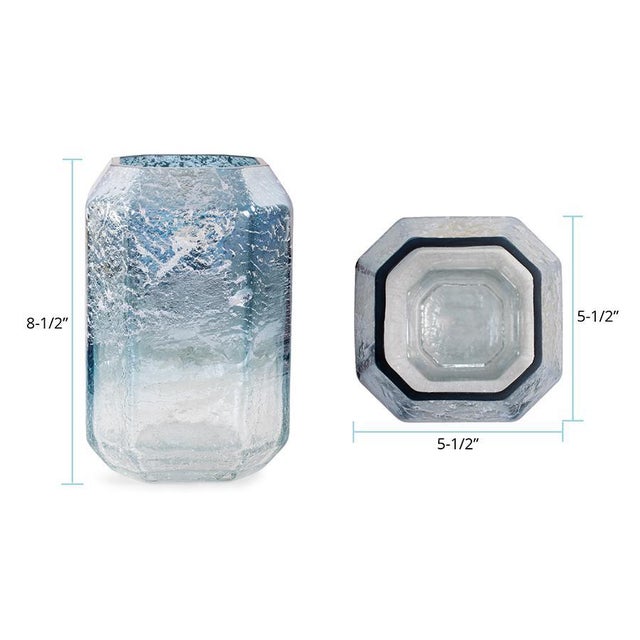 Blue Lonsdale Iridescent Tall Glass Vase For Sale - Image 8 of 11