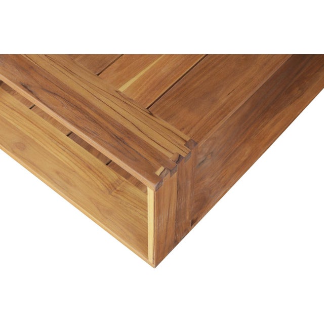 Imperial Grove Outdoor Solid Teak Wood Coffee Table For Sale - Image 4 of 9