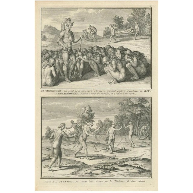 Picart, Florida Women Mourning Their Husbands in Ritual Service, 1734, Print For Sale