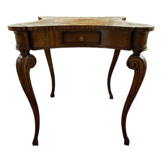 Vintage Inlaid Four-Drawer Game Table For Sale