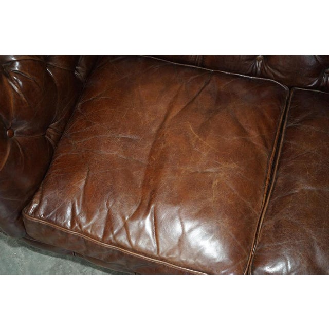 Vintage Heritage Chesterfield Sofa in Brown Leather from Halo For Sale - Image 12 of 18