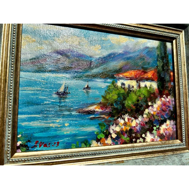 Framed Seascape Coast Oil Original Painting Contemporary by Valeriya Serova For Sale - Image 12 of 13