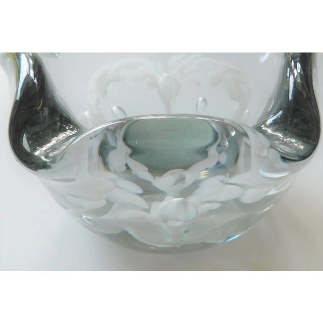 Glass 1950s Italian Murano Art Glass Clear Crystal Etched Nut/Candy Dish For Sale - Image 7 of 11