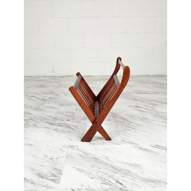 Mid-Century Modern 1960s Danish Teak Folding Magazine Stand by Ernest Sohn For ETCO For Sale - Image 3 of 9